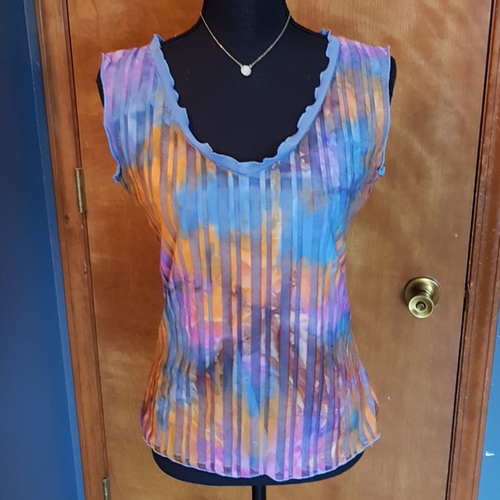 Whimsical feminine multi colored tank